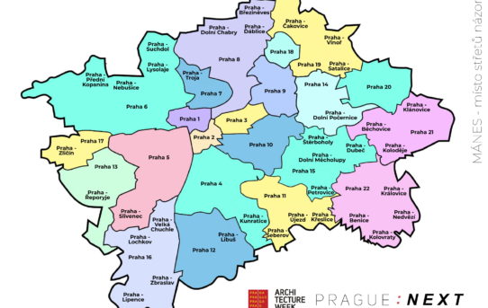 Prezentované projekty městských částí Prahy 1, 3, 4, 5, 6, 8, 9, 14, 15 a 22 na výstavě Prague: Next